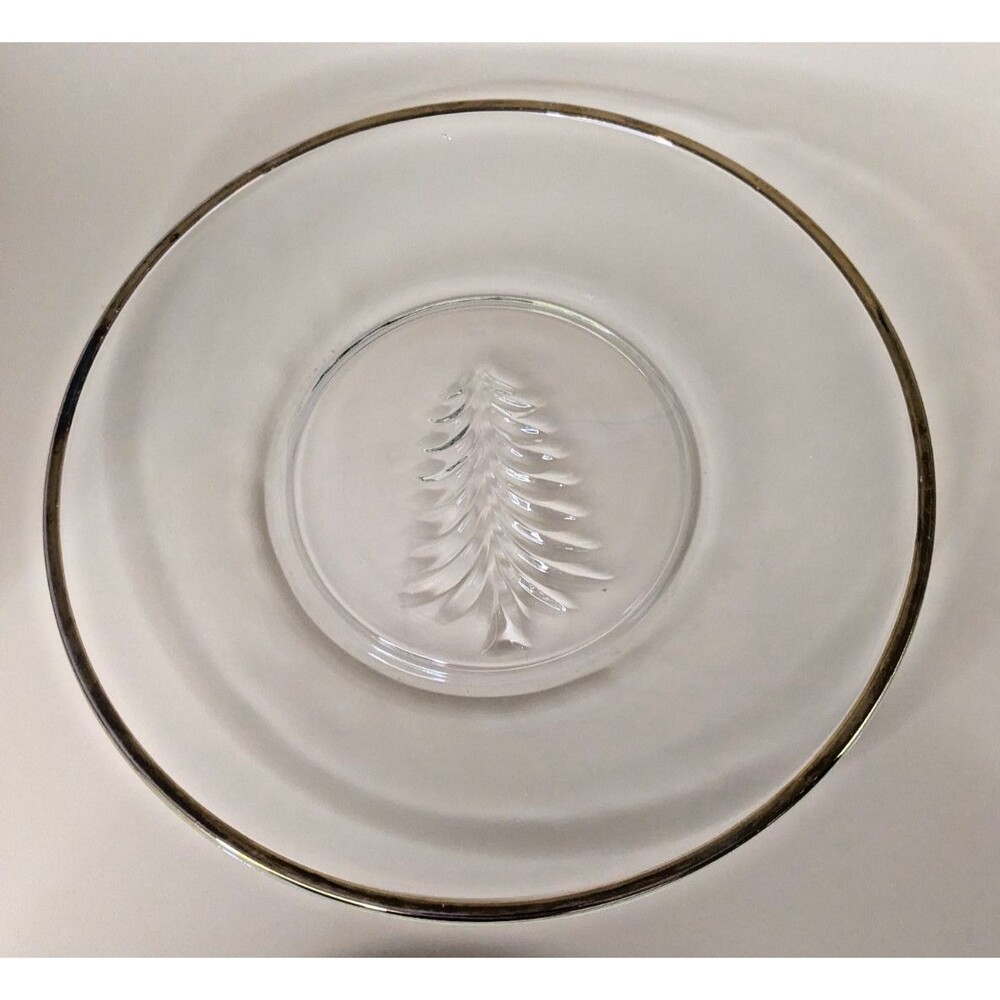 Vintage Indiana Glass Holiday Gold Rim 8" Plates – Set of 8 – MCM